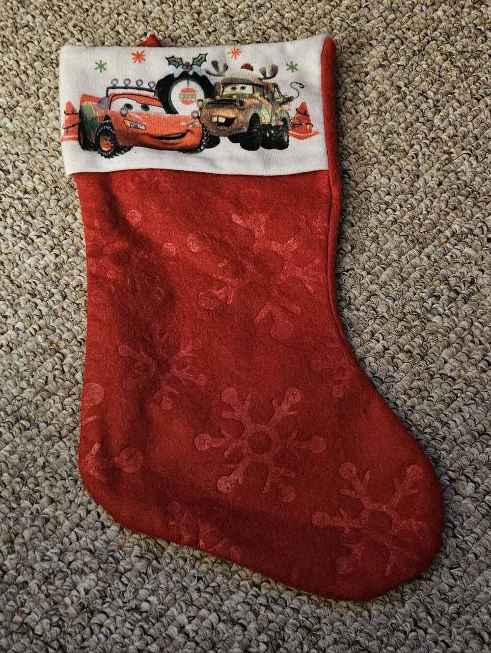 Disney Cars Christmas Red Stocking